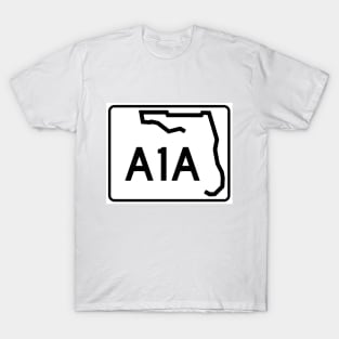 Florida A1A Highway Sign Beach Culture Icon T-Shirt